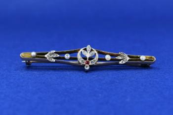 Gold Brooch - platinum, gold - 1915 Gold Brooch - platinum, gold - 1915