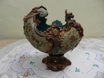 Pedestal Dish - ceramics, majolica - 1900 Pedestal Dish - ceramics, majolica - 1900