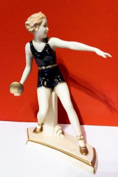 Porcelain Girl Figurine - Royal Dux - 1923 Porcelain Girl Figurine - Royal Dux - 1923