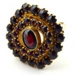 Gilded silver ring with garnets and almandine - Gr Gilded silver ring with garnets and almandine - Gr