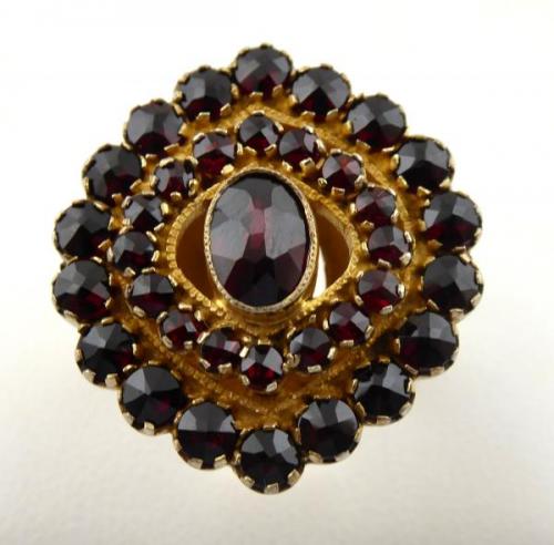 Gilded silver ring with garnets and almandine - Gr Gilded silver ring with garnets and almandine - Gr