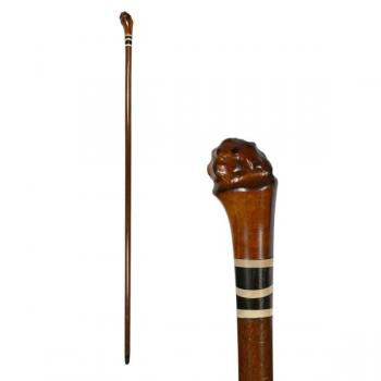 Decorated Walking Stick - wood - 1900 Decorated Walking Stick - wood - 1900