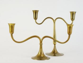 Pair of Candelabra - brass - Karl Hagenauer - 1935 Pair of Candelabra - brass - Karl Hagenauer - 1935