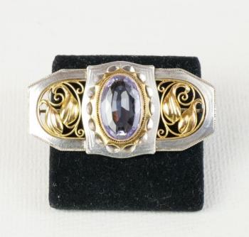 Gold Brooch - silver, yellow gold - 1920 Gold Brooch - silver, yellow gold - 1920