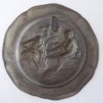 Tin plate, figural - Girl and Boy, on the dike Tin plate, figural - Girl and Boy, on the dike