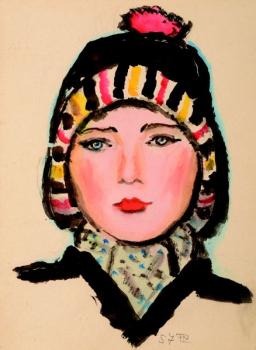 A portrait of a female in a winter hat A portrait of a female in a winter hat