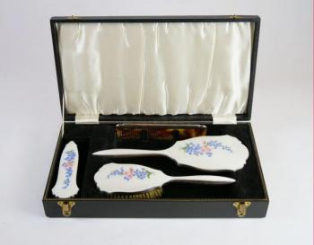 Silver - white enamel, silver - Broadway Silversmiths - 1966 Silver - white enamel, silver - Broadway Silversmiths - 1966