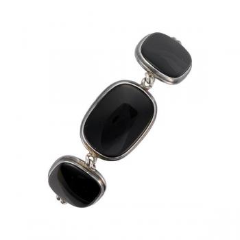 Silver Bracelet - onyx, silver - 1970 Silver Bracelet - onyx, silver - 1970