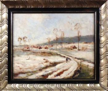 Vladimir Kliment - A snowy road to the village Vladimir Kliment - A snowy road to the village