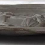 Tin plate, figural - Girl and Boy, on the dike Tin plate, figural - Girl and Boy, on the dike