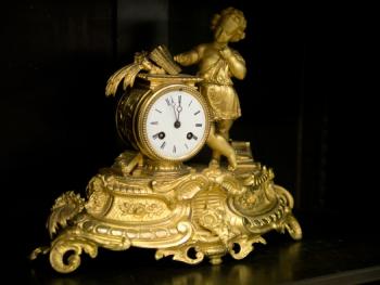 Mantel Clock - bronze, enamel - MEDAILLE DARGENT JAPY FILS 1844, 1849 - 1849