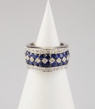 Ladies' Gold Ring - white gold, diamond - CEI - 1990